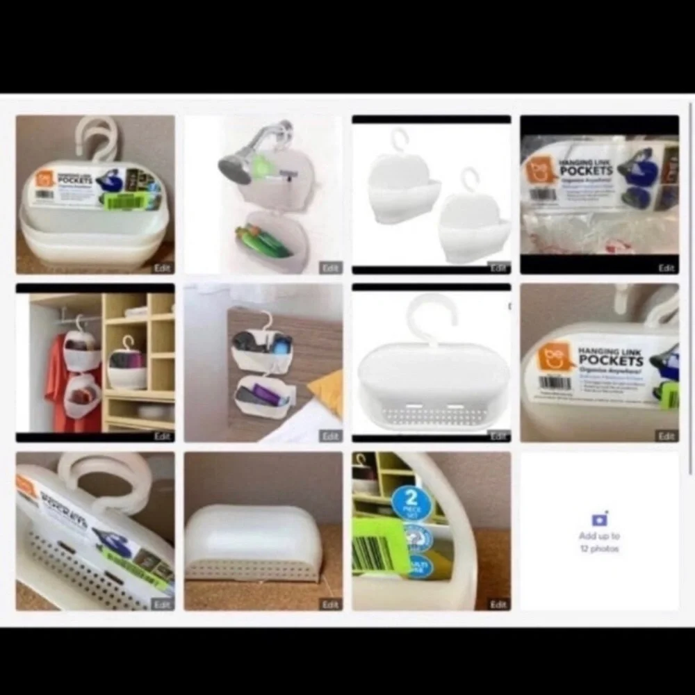 NWT BeU Hanging Storage Pocket, White